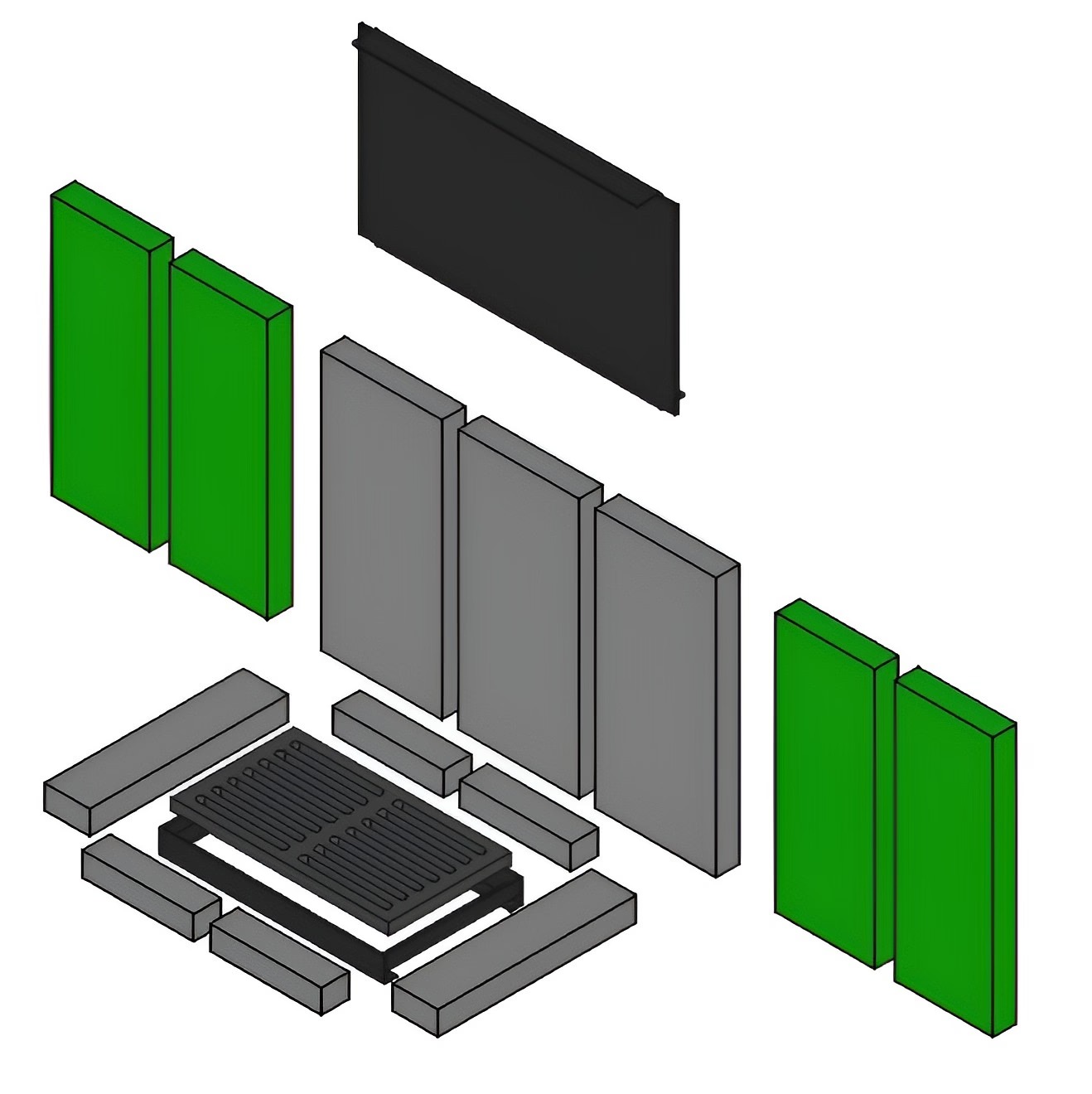 Brennraum seitlich Set 4-teilig – Ersatzteil für Conforto Kaminöfen