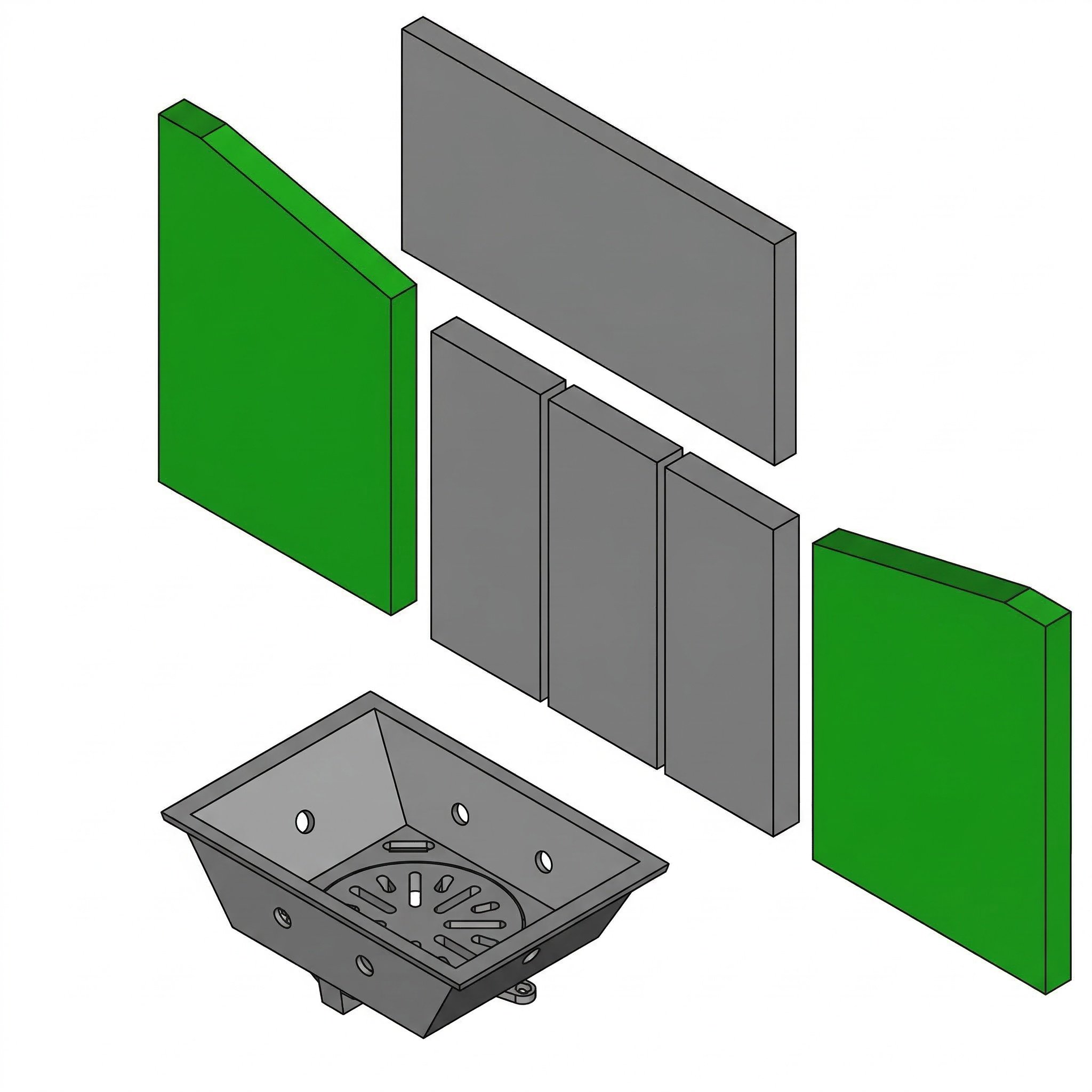 Brennraum seitlich Set 2-teilig – Ersatzteil für Conforto Kaminöfen