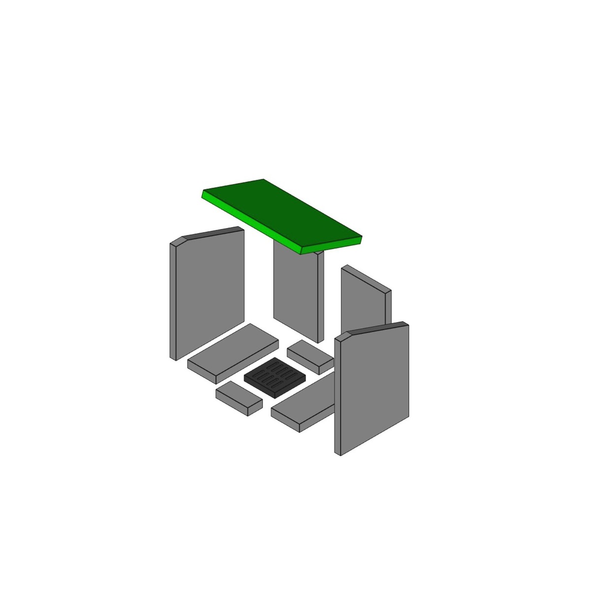 Nyborg | Brennraum Umlenkplatte Einteilig 266 x 120 x 30 mm