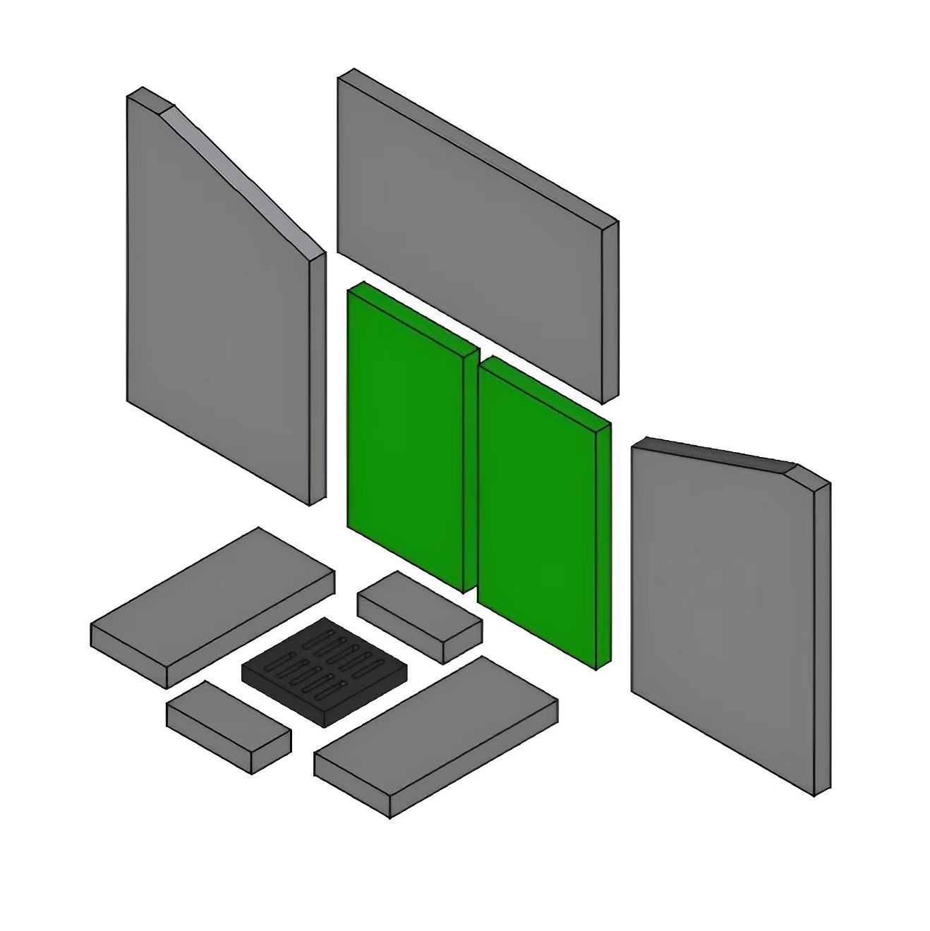 Brennraum hinten Set 2-teilig – Ersatzteil für Conforto Kaminöfen