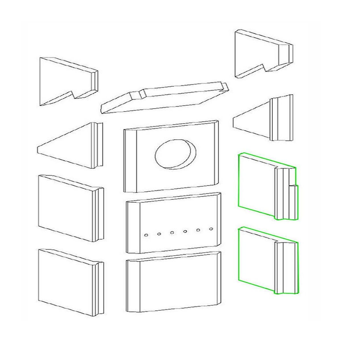 Brennraum seitlich Set 2-teilig, rechts – Ersatzteil für Conforto Kaminöfen