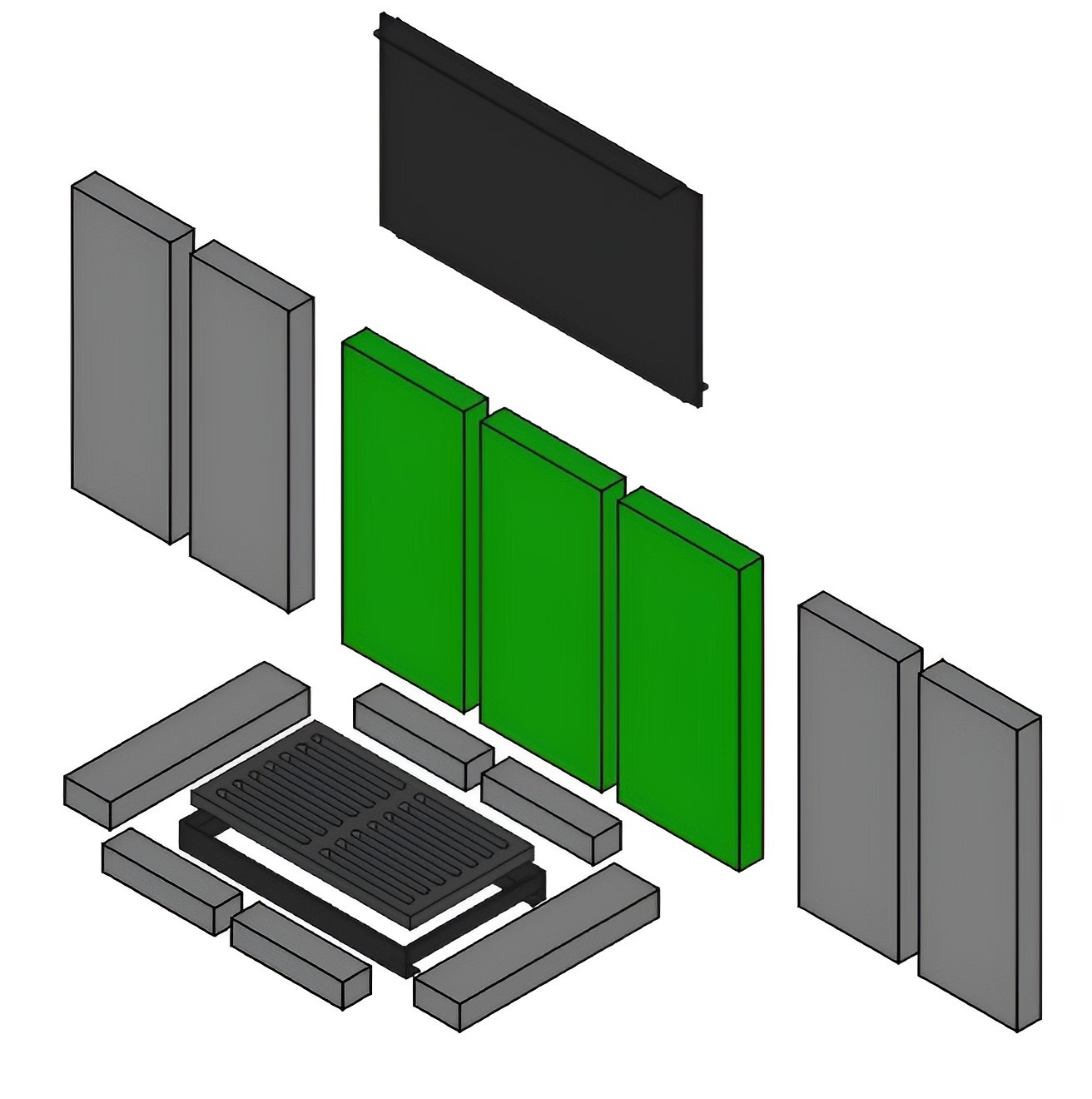 Brennraum hinten Set 3-teilig – Ersatzteil für Conforto Kaminöfen
