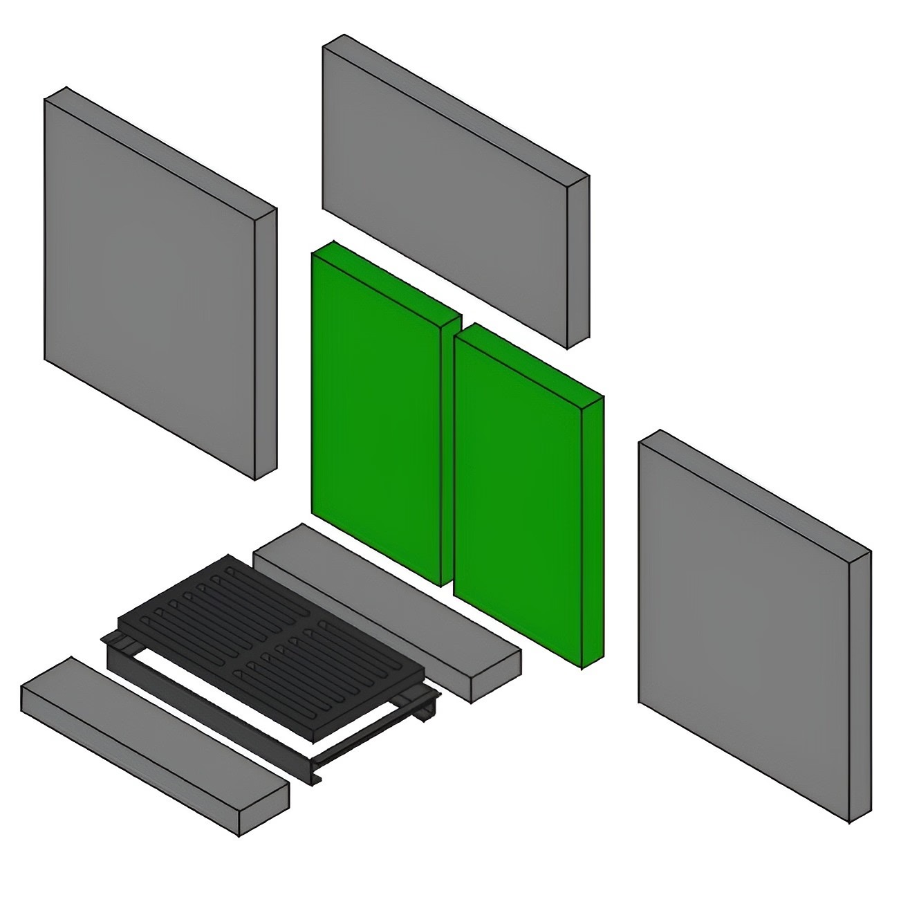 Brennraum hinten Set 2-teilig – Ersatzteil für Conforto Kaminöfen