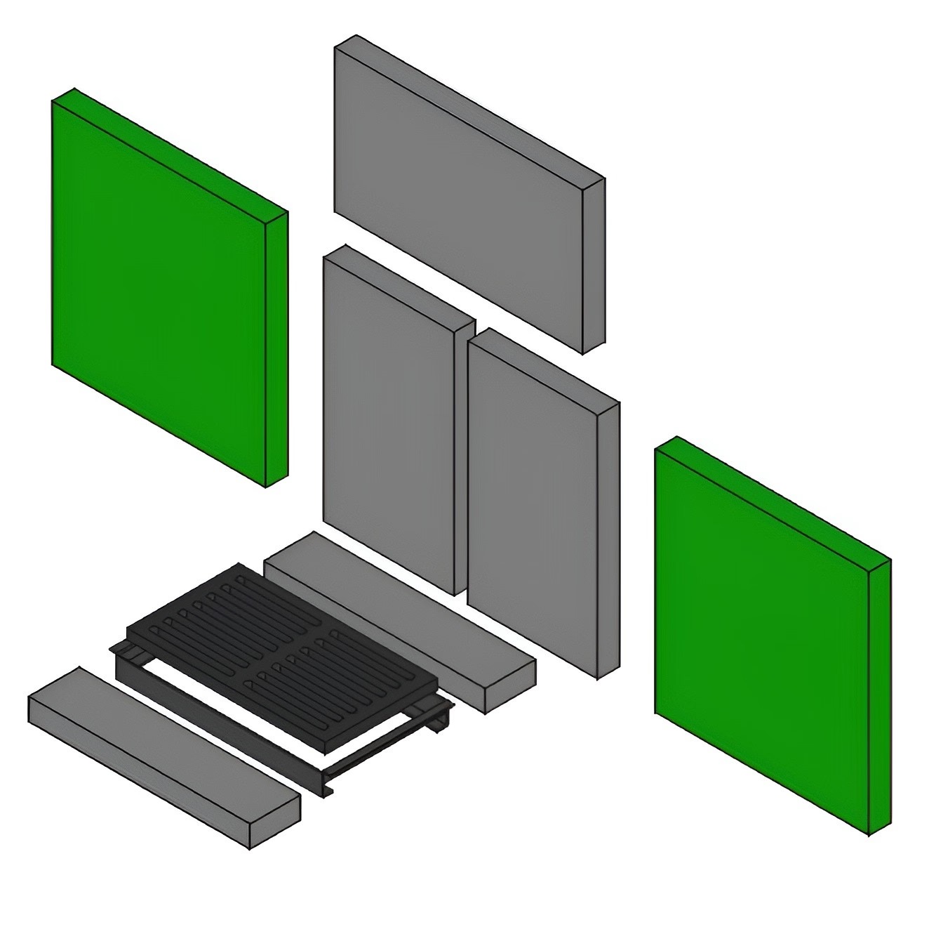 Brennraum seitlich Set 2-teilig – Ersatzteil für Conforto Kaminöfen