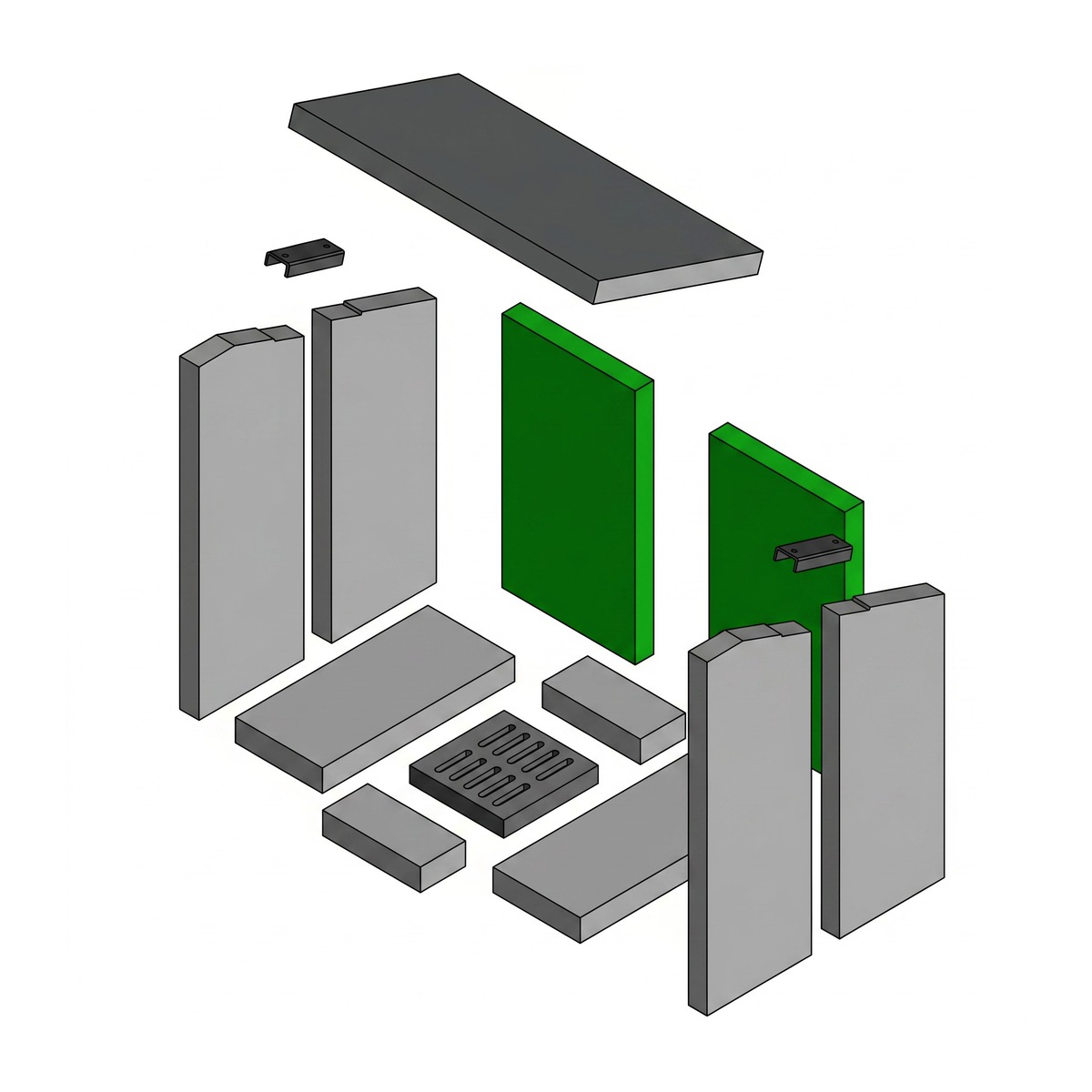 Brennraum hinten Set 2-teilig – Ersatzteil für Conforto Kaminöfen