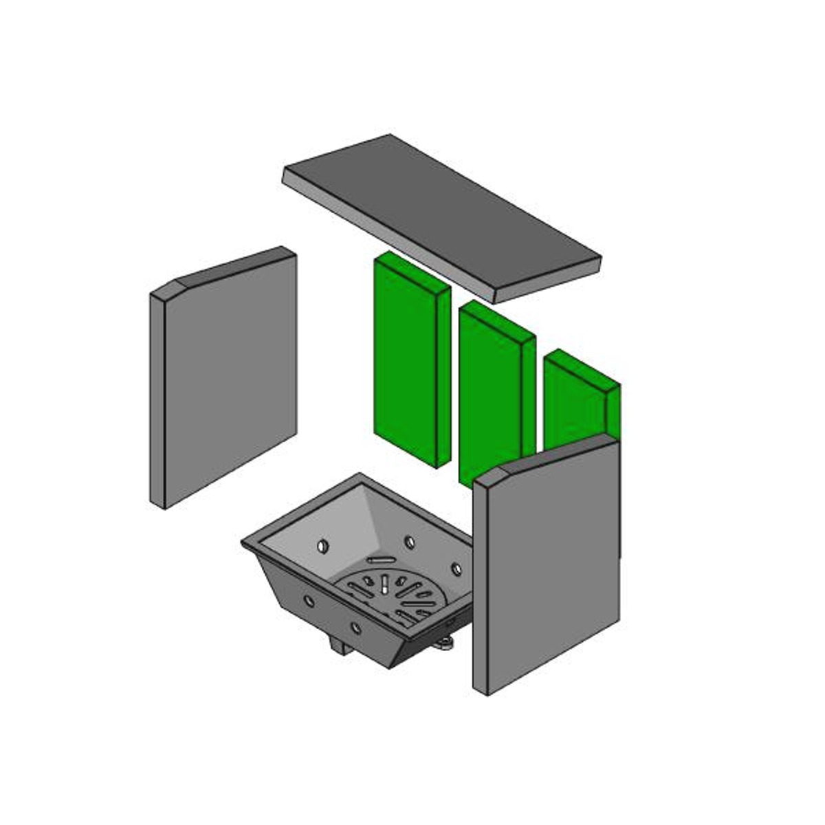 Brennraum hinten Set 3-teilig – Ersatzteil für Conforto Kaminöfen
