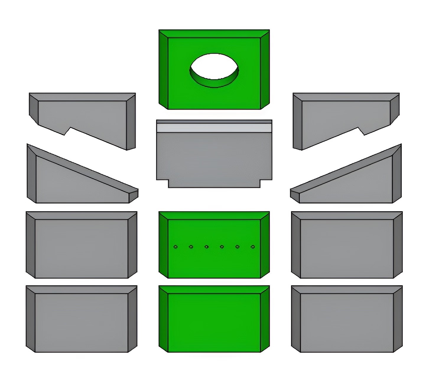 Brennraum hinten Set 3-teilig – Ersatzteil für Conforto Kaminöfen