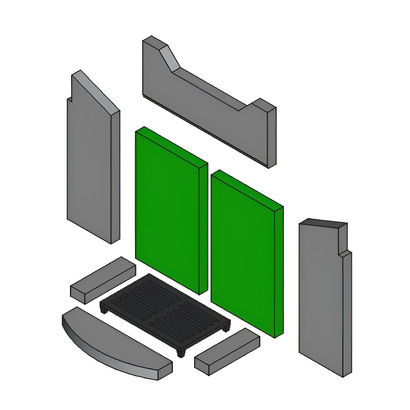 Brennraum hinten Set 2-teilig – Ersatzteil für Conforto Kaminöfen