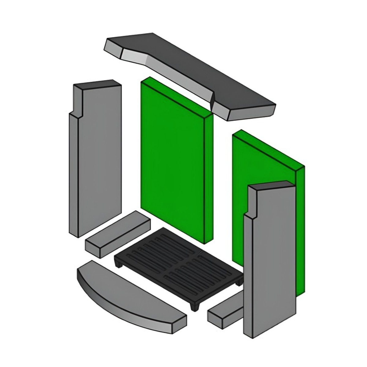 Brennraum hinten Set 2-teilig – Ersatzteil für Conforto Kaminöfen