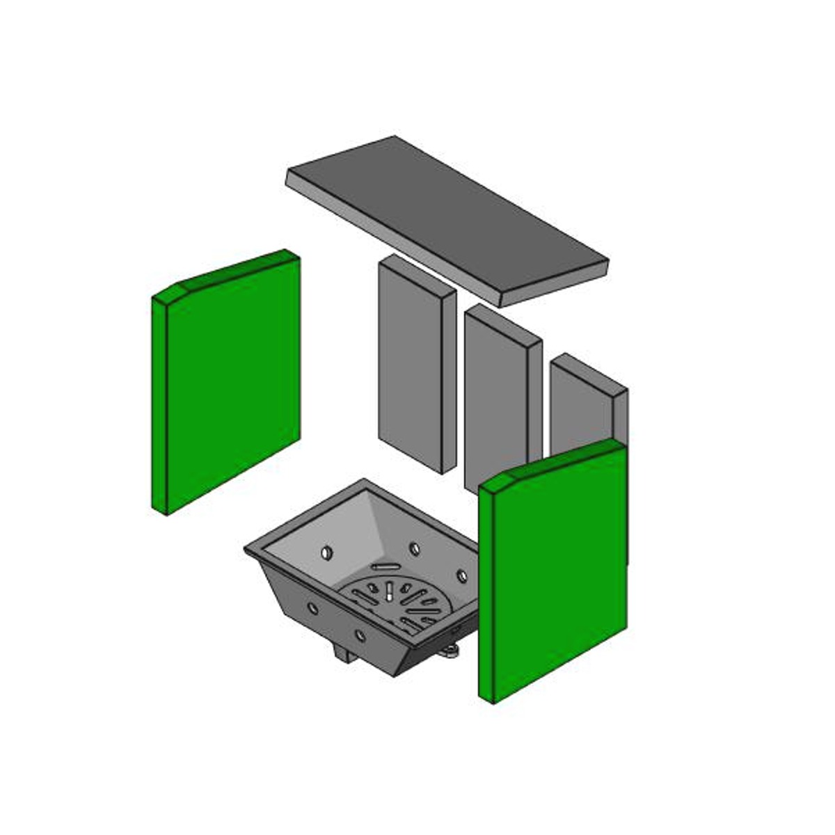 Brennraum seitlich Set 2-teilig – Ersatzteil für Conforto Kaminöfen