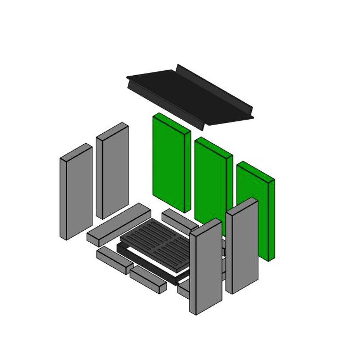 Brennraum hinten Set 3-teilig – Ersatzteil für Conforto Kaminöfen