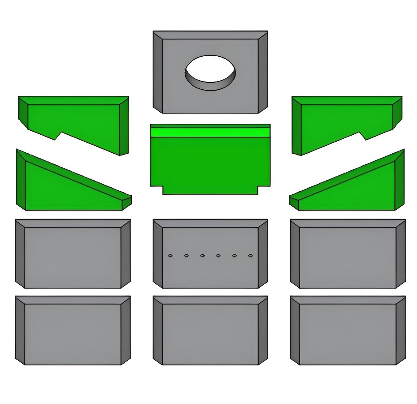 Brennraum Set 5-teilig – Ersatzteil für Conforto Kaminöfen